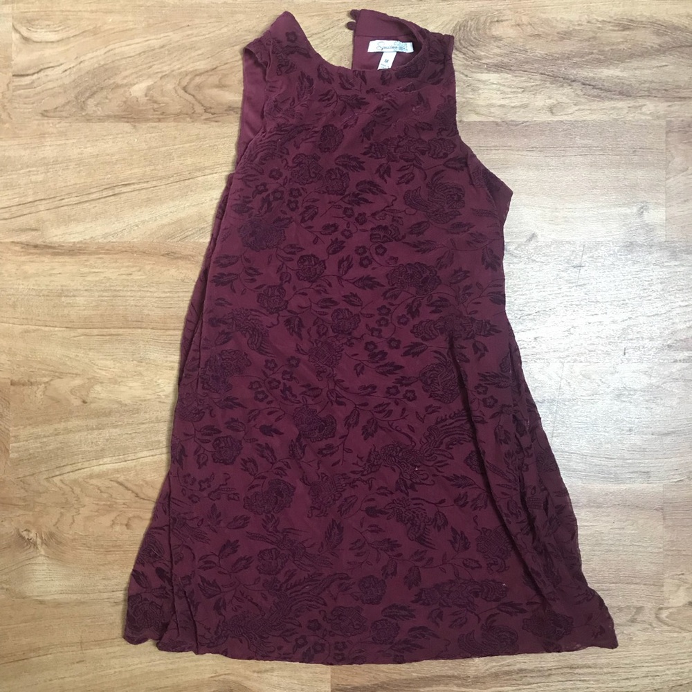Red floral dress